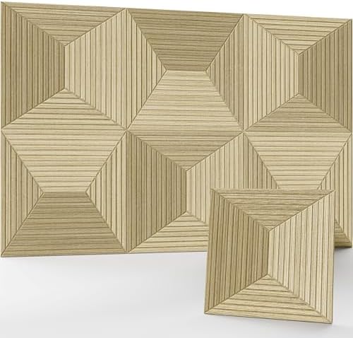 JaneTech 6 Pack Wood Acoustic Panels, Decorative Acoustic Wall Panels Sound Absorbing with Nano Glue for Recording Studio, Home Office, Conference Room, Core Taper, 23.62x23.62 Inches