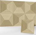 JaneTech 6 Pack Wood Acoustic Panels, Decorative Acoustic Wall Panels Sound Absorbing with Nano Glue for Recording Studio, Home Office, Conference Room, Core Taper, 23.62x23.62 Inches