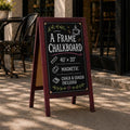 Ilyapa A-Frame Chalkboard Sidewalk Sign, 40x20 Inch - Mahogany, Sturdy