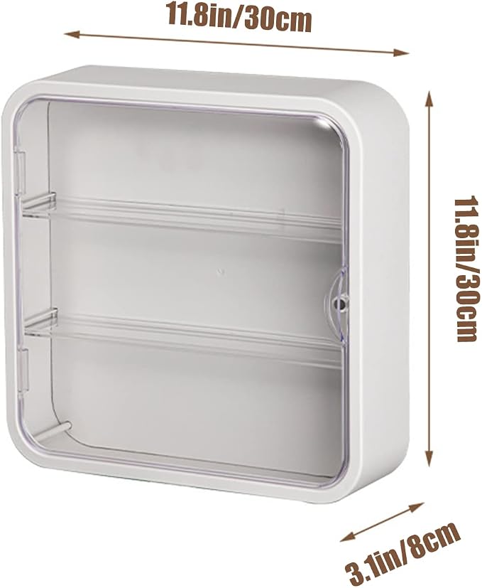 Wall Mount Display Case for Figures - Space Saving & Adjustable Acrylic Storage Box with Magnetic Door, Dustproof & Moisture Proof for Lego Pop Mart Action Figures (Cream)