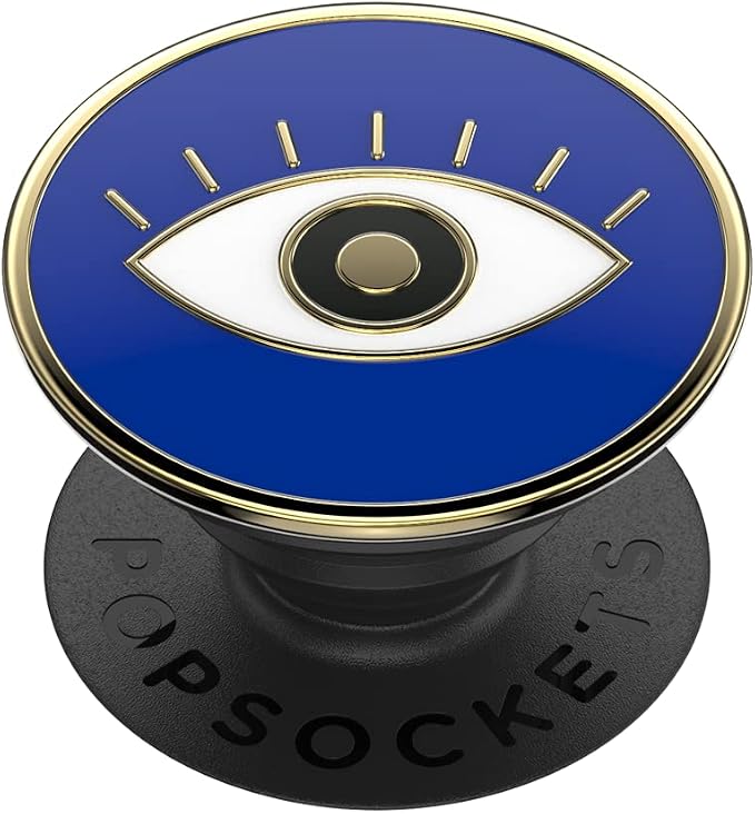 PopSockets Adhesive Phone Grip, Holder- Enamel Evil Eye | Secure Comfortable Hold, Anti-Drop, Kickstand, Enamel, Designs, Electronic Accessories, For iPad/Kindle/iPhone/Android