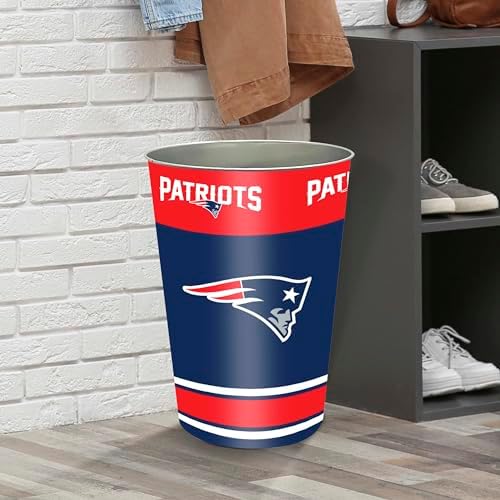 FANMATS 34710 NFL - New England Patriots Wastebasket | Navy Blue | 15"x10.5"x10.5" | Primary Logo, Helmet, & Wordmark