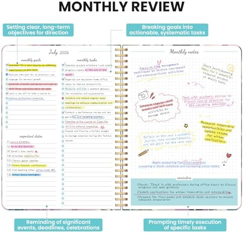 Monthly Planner 2026-2027, 18-Month Aesthetic Calendar, Jul 2026-Dec 2027
