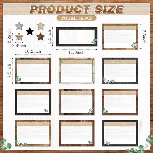 16 Pcs Magnetic Write Wipe Organization Chart, Farmhouse