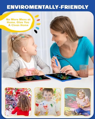 bravokids 12 Pack LCD Writing Tablet with Stylus, 8.5 inch Colorful Doodle Board Drawing Pad for Kids, Travel Games Activity Learning Toys, Birthday Gift for Age 3 4 5 6 7 8 Year Old Boys Girls