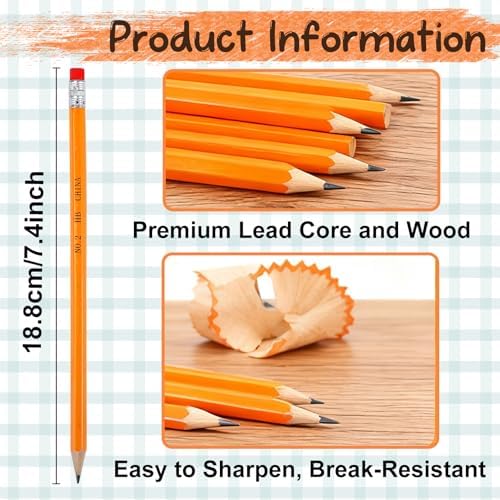 320 Pack #2 HB Pencils Bulk, Yellow Pencils with Erasers