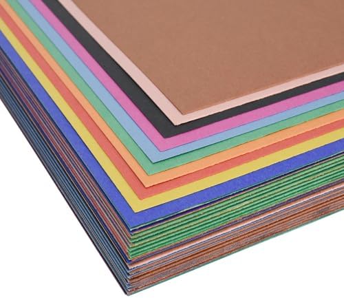 School Smart Railroad Poster Board Paper, 22 x 28 Inches, 4-Ply, Assorted Colors, Pack of 25