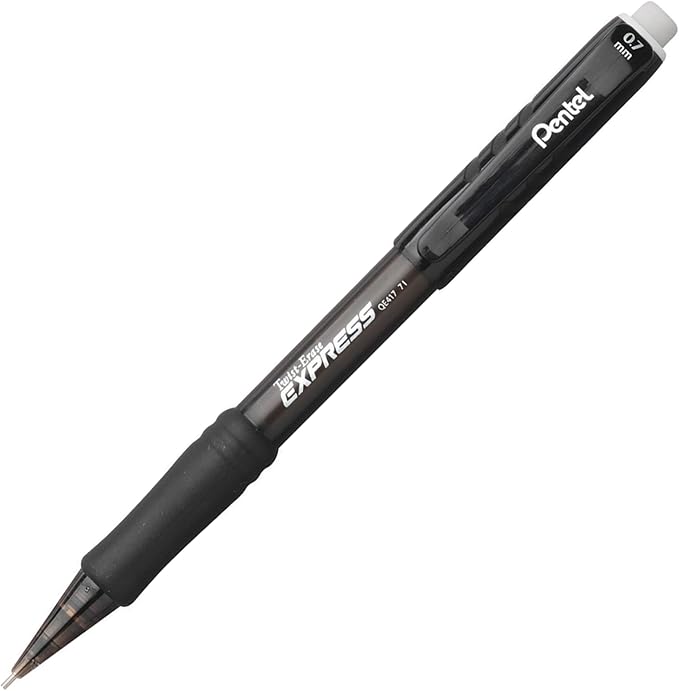 Pentel® Twist-Erase® Express Mechanical Pencil, 0.7 mm, Black Barrel - Pack Of 12