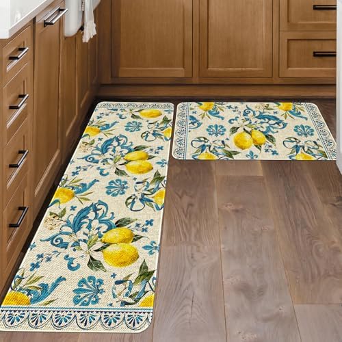 Kitchen Rugs and Mats Set of 2,Floor Mats for Home Kitchen Decor Mat