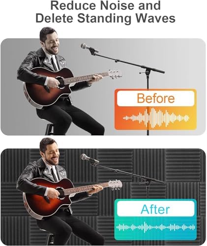 JBER 48Pack Sound Proof Foam Panels, Wedges Acoustic Panel, Sound Absorbing