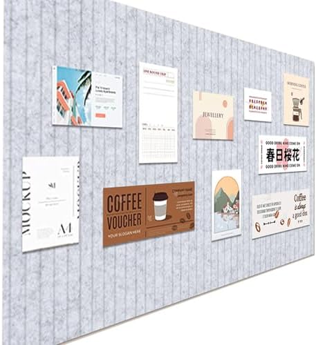 Large Felt Wall Tiles Cork Boards for Office Cubicle, 35"x23.6" Felt Bulletin Board Tiles Pin Board for Walls Home Decor, Noise Reduction Boards Panels for Photos Memos, 6-Pack, Silver Gray