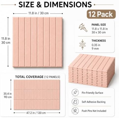 Stripe Felt Bulletin Board Tiles, Cork Board Alternative 48 x 36 in