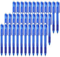 Volcanics Blue Erasable Gel Pens, 36 Pack, 0.7mm Fine Point | Capped Gel Ink Pens Erasable For School, Office, Students, Teachers, Note Taking, Journaling And Everyday Writing