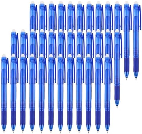 Volcanics Blue Erasable Gel Pens, 36 Pack, 0.7mm Fine Point | Capped Gel Ink Pens Erasable For School, Office, Students, Teachers, Note Taking, Journaling And Everyday Writing