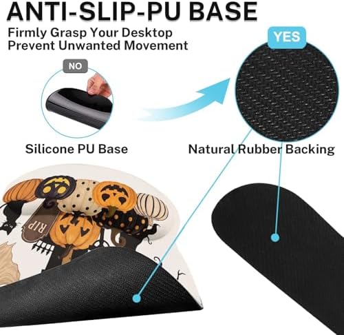 Britimes Keyboard Mouse Pad Set, 4 in 1 Desk Mat Set, Halloween Spooky Cat