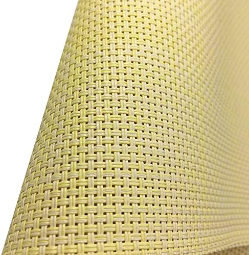 WAZAIGUR Placemats Crisscross Woven Vinyl Place Mats Set of 6 Yellow