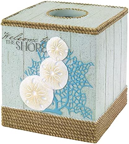Avanti Linens - Tissue Box Cover, Guest Bathroom Essentials, Beach Inspired Home Decor (Beachcomber Collection)