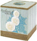 Avanti Linens - Tissue Box Cover, Guest Bathroom Essentials, Beach Inspired Home Decor (Beachcomber Collection)