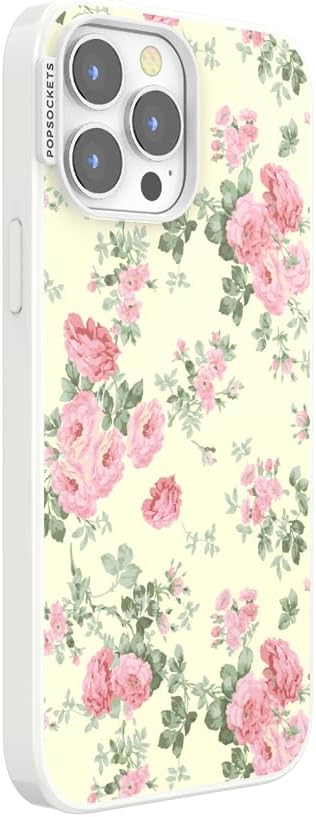 PopSockets iPhone 13 Pro Max Phone Case w/MagSafe- Cottage Tutu | Magnetic, Wireless Charging, Camera & Drop Protection, Yellow, Butter, Flower, Floral