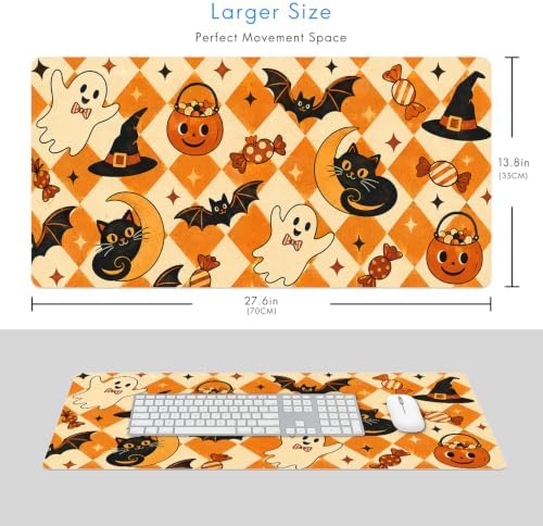 Halloween Ghost Cat Bat Sugar Bag Desk Mat Medium Gaming Mouse Pad