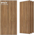 TO-TH Acoustic Panels Decorative Soundproof Wall Panel 4 Pack, Rustic Teak
