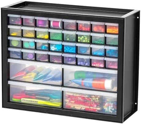 IRIS USA 36-Drawer Storage Cabinet, Garage Tool Screws, Made in USA, Black