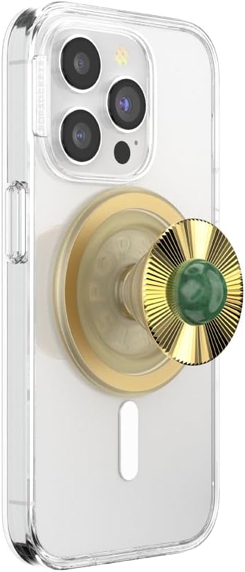 PopSockets Phone Grip for MagSafe, Magnetic Holder- Gem Brooch Jade | Removable, For Kindle / Android / iPhone, With Magnet, Enamel, Designs, Girly, Women