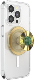 PopSockets Phone Grip for MagSafe, Magnetic Holder- Gem Brooch Jade | Removable, For Kindle / Android / iPhone, With Magnet, Enamel, Designs, Girly, Women