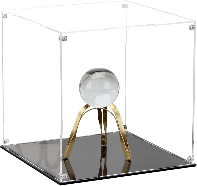 11 Inch Assemble Clear Acrylic Display Case for Collectibles | Cube Acrylic Box for Collectibles Showcase, Acrylic Display Box Stand Storage Bin for Action Figures Doll Sport Souvenirs