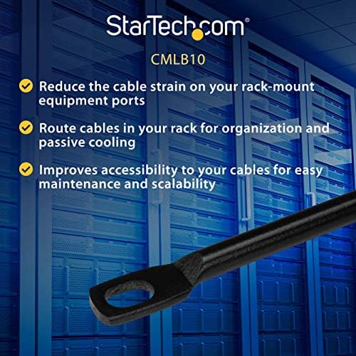 StarTech 10-Pack Horizontal Cable Lacing Bar, 19in Rack, TAA (CMLB10)