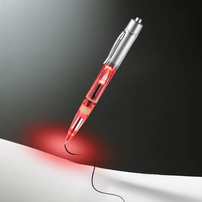 Penyeah Pen Light - LED Pen with Light, Light Up Penlight for Night Writing Ballpoint Pen for Night Writer -Replacement Accessorries Included 4 PK -(1White+1Red+1Green+1Blue)