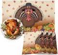 Vandarllin Thanksgiving Turkey Placemats Set of 4, Fall Leaf Autumn Harvest Pumpkin Cotton Linen Stain Resistant Table Mats Washable Placemat Decoration for Kitchen Dining Table,Yellow