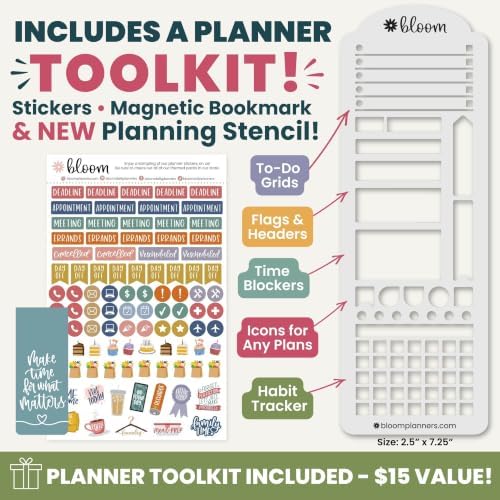 bloom daily planners 2027 Planner for Women (8.5" x 11") - Weekly & Monthly Calendar Year (January to December) Softcover Agenda Book Organizer with Stickers & Stencil - A New Day