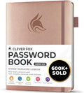 Clever Fox Password Book with Alphabetical Tabs, 7"x10" Keeper Rose Gold