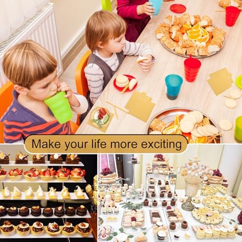 600 PCS 2.8 inch Mini Square Cake Boards, Premium Golden Mousse Cake Boards, Versatile Cupcake Bases & Dessert Displays, Perfect for Parties and Special Occasions