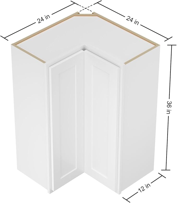 Furinno Shaker Wall Easy Reach Kitchen Cabinet, Bifold Doors, White | 12 D x 24 W x 36 H, Adjustable Hinges, Soft-Close Shaker-Style Door, Ready to Assemble, Plywood, for Pantry, Dining Room