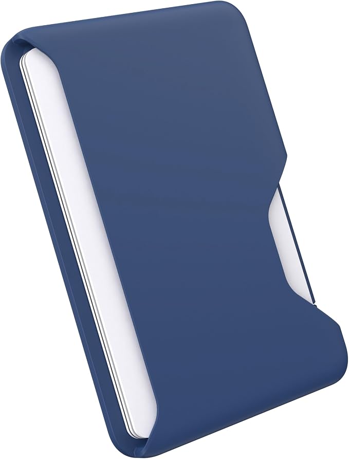 Speck iPhone Wallet MagSafe Accessory - Removable ClickLock No-Slip Interlock - Holds 1-3 Cards - Soft Touch Finish, Scratch Resistant Card Holder Built for MagSafe - Coastal Blue/Space Blue