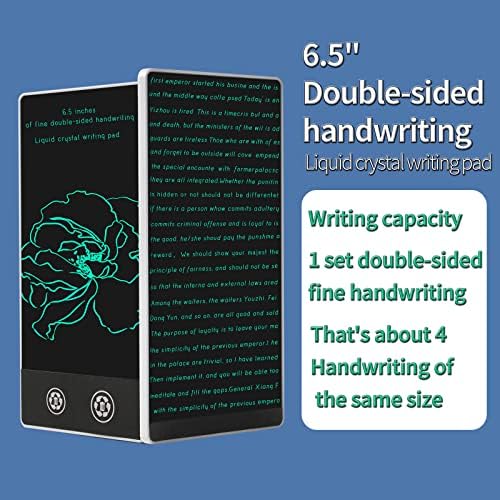 Mini LCD Writing Tablet 2 Sides Screen Erasable Reusable 6.5inch and 6inch Electronic Drawing Pads Portable Digital Scratchpad for Adults Kids Home Office (Black)
