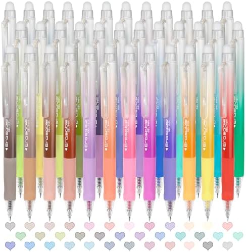 Solati 36 Colors Erasable Gel Pens, Fine Point 0.7mm Colored Erasable Pens, Make Mistakes Disappear, Assorted Color Inks for Writing, Journaling, Taking Notes, School Office Home (36 colors)