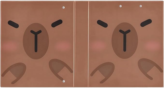 JIPONI 3 Ring Binder Capybara Face 1 Inch Round Binders for Men Women Students, Cute File Organizer for Office Home School