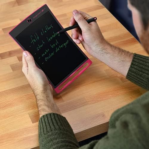 Boogie Board Jot Reusable Writing Tablet, Includes 8.5 in LCD Writing Tablet, Instant Erase, Stylus Pen, Built in Magnets & Kickstand, Pink