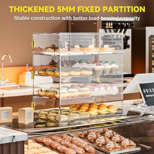 4 Tiers Countertop Bakery Display Case