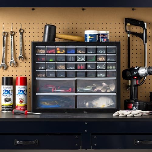 IRIS USA 36-Drawer Storage Cabinet, Garage Tool Screws, Made in USA, Black