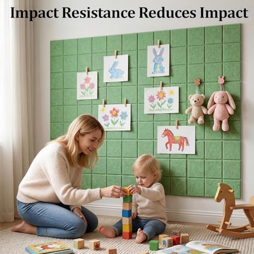 Large Felt Bulletin Board for Walls: 12-Pack Black Cork Board Alternative 11.8x11.8 Inch Peel and Stick Pin Board Wall Decor for Home Organization, Office Memo Board, Self-Adhesive Wall Tiles