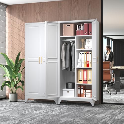 SteeLoong Armoire Wardrobe Closet,71" H Wardrobe Cabinet with Hanging Rod