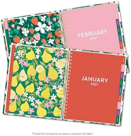 High Note 2027 Planner, 17-Month Weekly & Monthly Hardcover Planner: August 2026 to December 2027, 9" x 10", Fruits with Notes, Lists & Reference Pages + Sticker Sheet