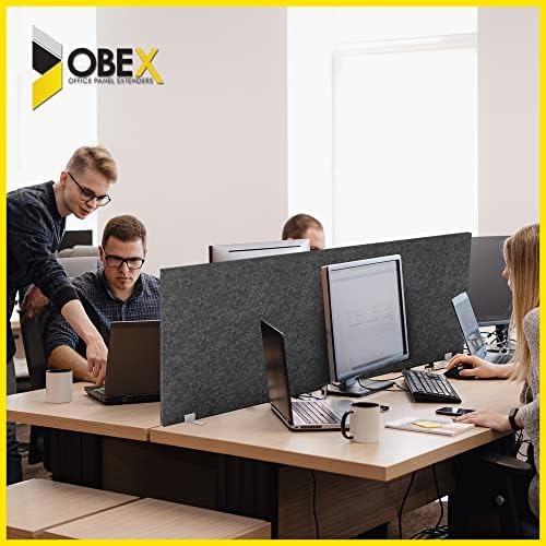 OBEX Free Standing Desk PET Privacy Screen, Table Top Home & Office Furniture Partitions and Dividers, Portable Workstation Freestanding Panels, 18" x 42" Sand