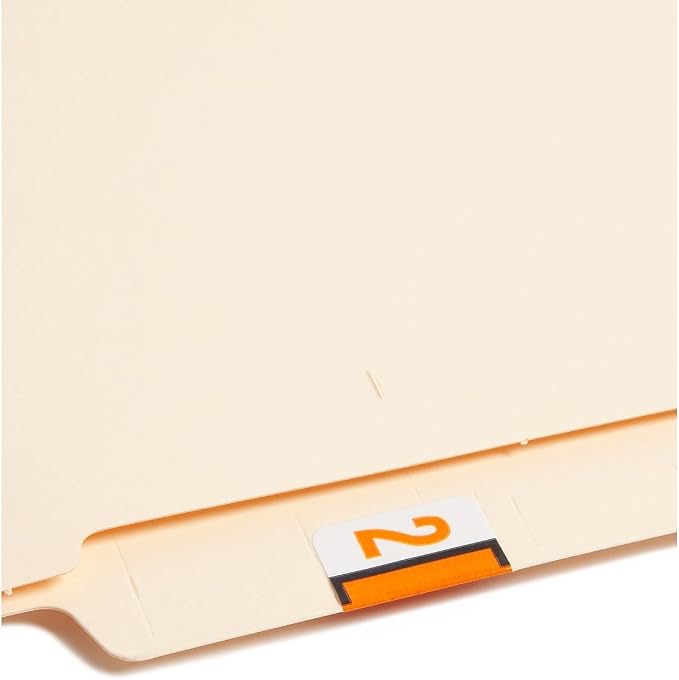 Smead BCCRN Bar-Style Color-Coded Numeric Label, 2, Label Roll, Light Orange, 500 Labels per Roll (67372)