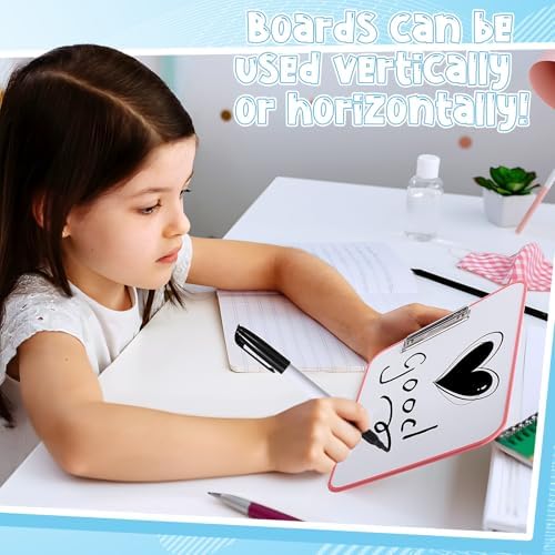 Seajan 4 Set Writing Slant Board with Stand, 15°-75° Desktop Whiteboard Dry Erase Clipboard 12x9 Inch Portable Reusable Handwriting Practice Teacher Office Supplies for Reading Drawing Studying