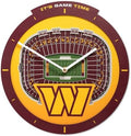 YouTheFan NFL Washington Commanders StadiumView 3D Wall Clock